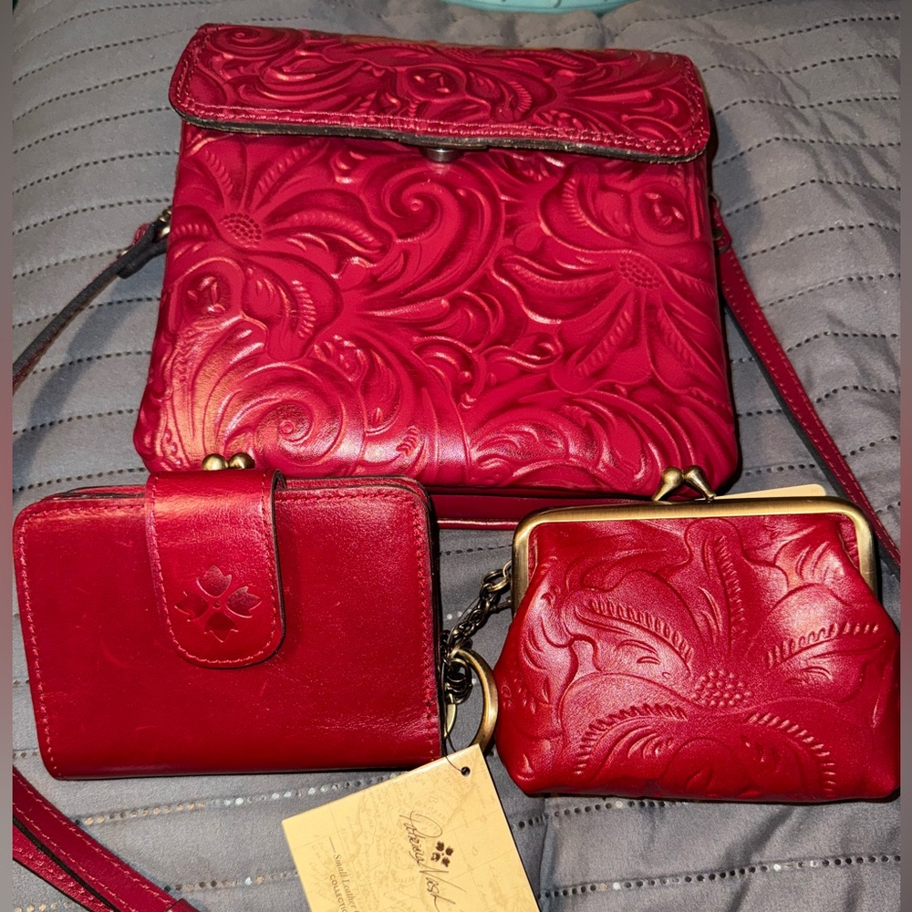 Patricia Nash Crossbody, and wallet set and coin purse